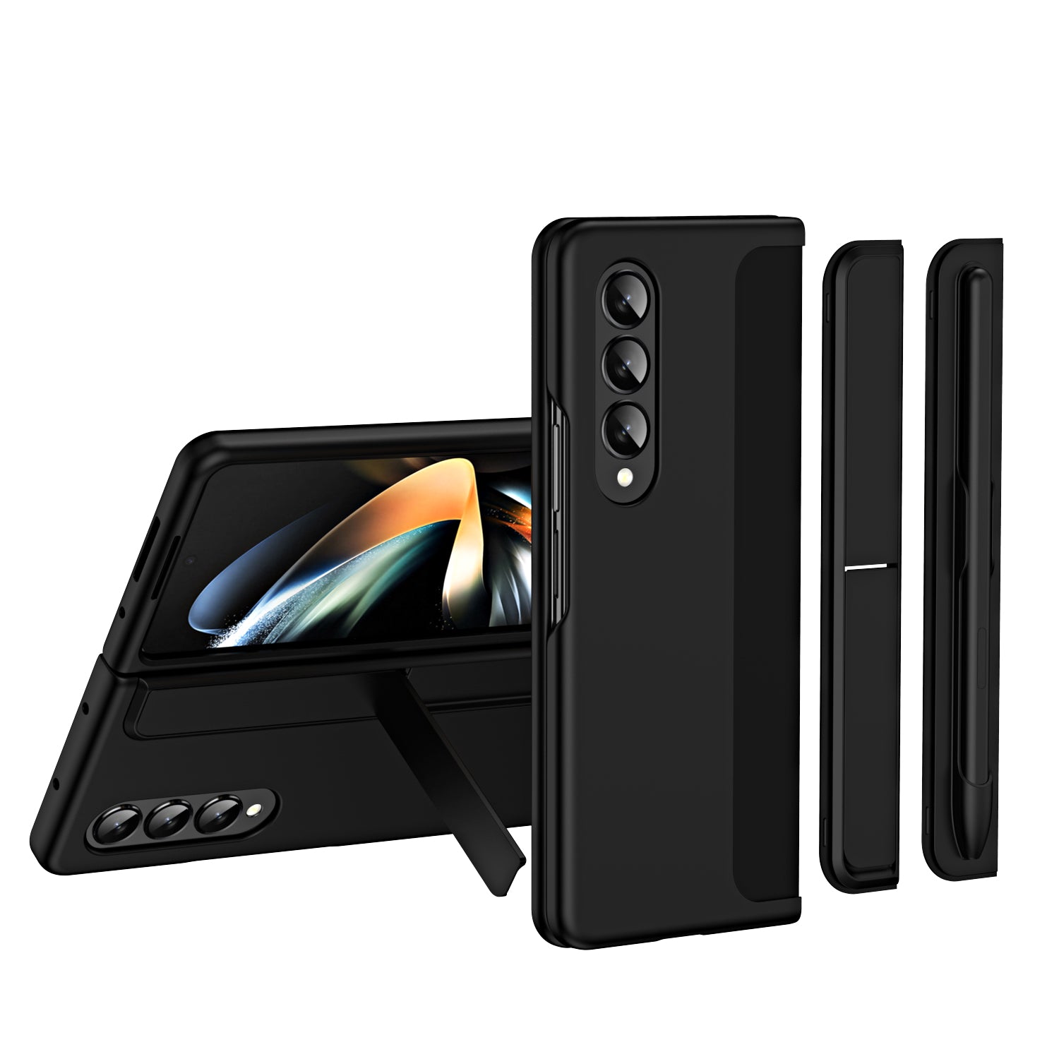 Slankt telefontaske til Samsung Galaxy Z Fold4 5G stødsikkert PC-kickstand-etui med blyantholder Slankt telefontaske til Samsung Galaxy Z Fold4 5G stødsikkert PC-kickstand-etui med blyantholder